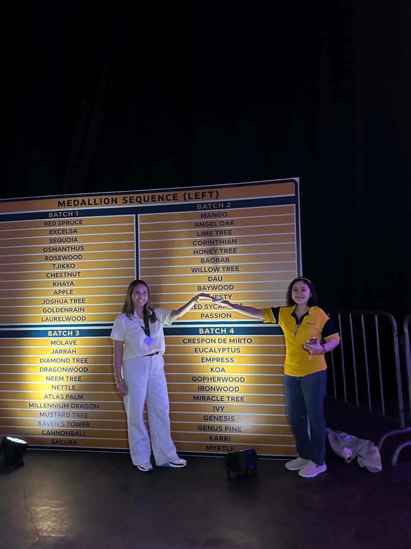 Ruth Abestilla beside the Medallion qualifiers board